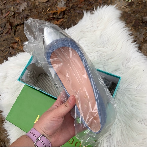 Kate Spade New York Nelly Flats Washed Denim / Specchio Size 7.5 - Picture 3 of 7